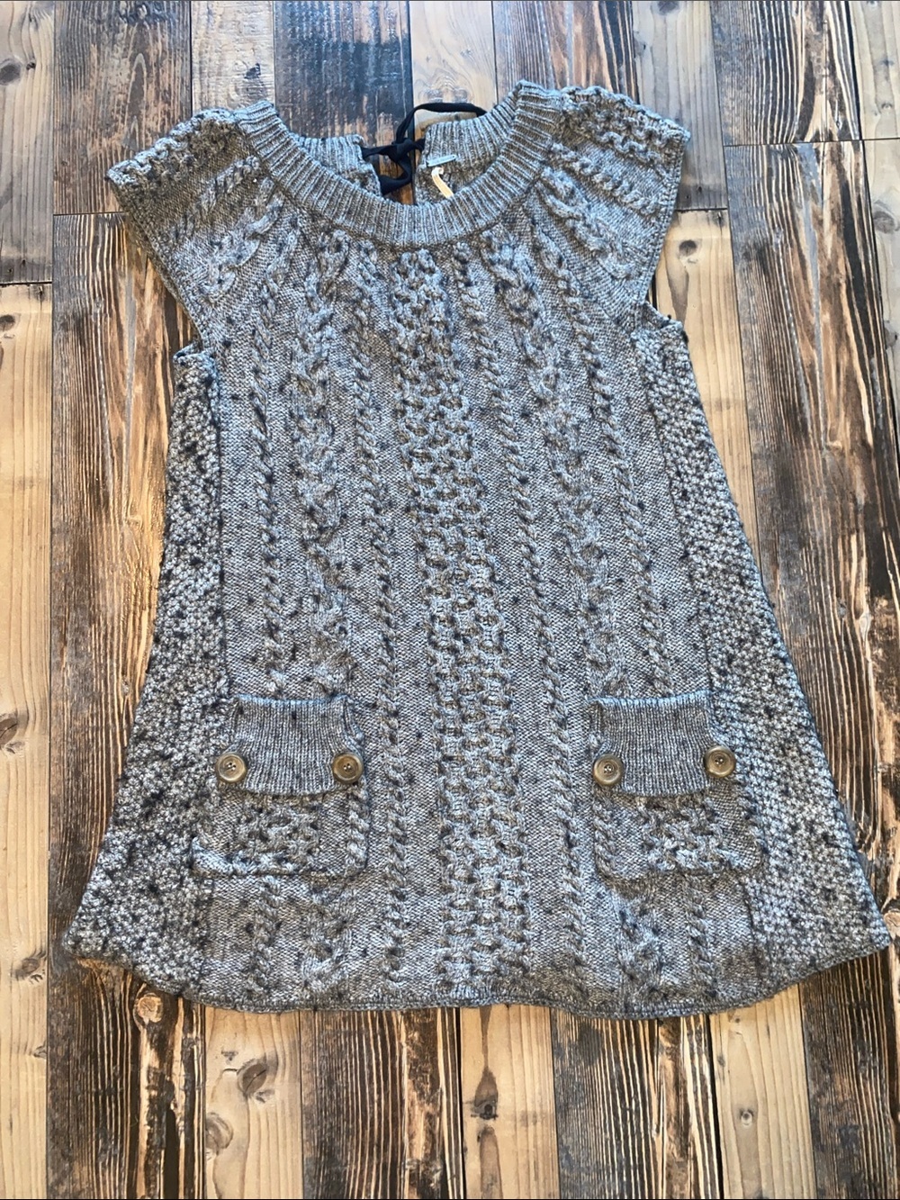 Free People Gray Cable Knit Midi Dress